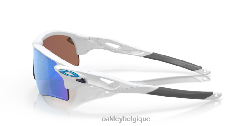 être Oakley lunettes chemin de verrouillage radar (ajustement du pont bas) Verres polarisés Prizm Deep Water, monture blanc mat LFB04719