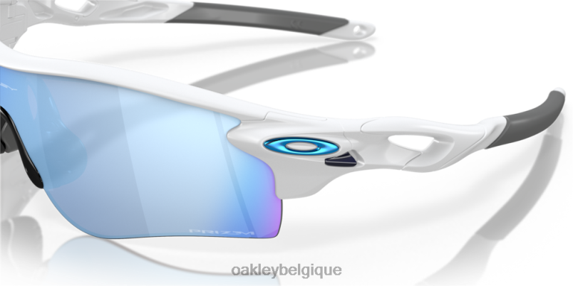 être Oakley lunettes chemin de verrouillage radar (ajustement du pont bas) Verres polarisés Prizm Deep Water, monture blanc mat LFB04719