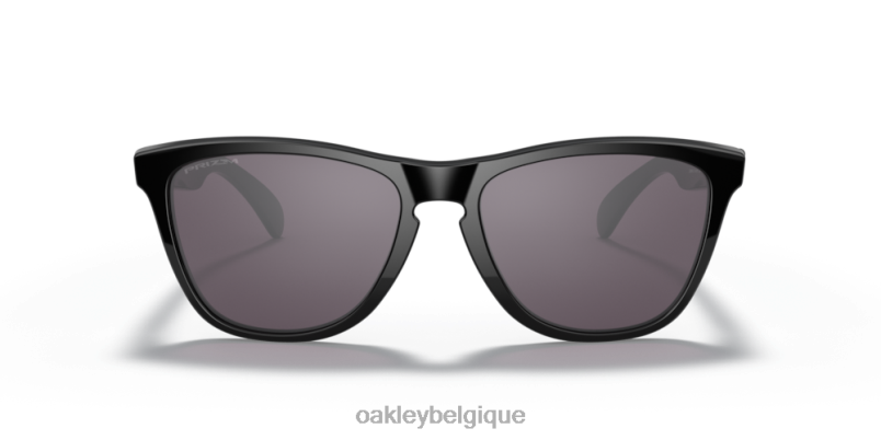être Oakley lunettes peaux de grenouille (ajustement à pont bas) verres gris Prizm, monture noire polie LFB04813