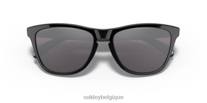 être Oakley lunettes peaux de grenouille (ajustement à pont bas) verres gris Prizm, monture noire polie LFB04813