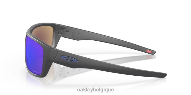 être Oakley lunettes point de chute Verres polarisés Prizm Sapphire, monture gris foncé mat LFB04500
