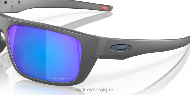 être Oakley lunettes point de chute Verres polarisés Prizm Sapphire, monture gris foncé mat LFB04500