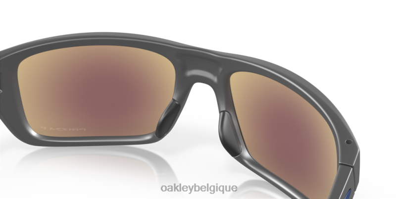 être Oakley lunettes point de chute Verres polarisés Prizm Sapphire, monture gris foncé mat LFB04500