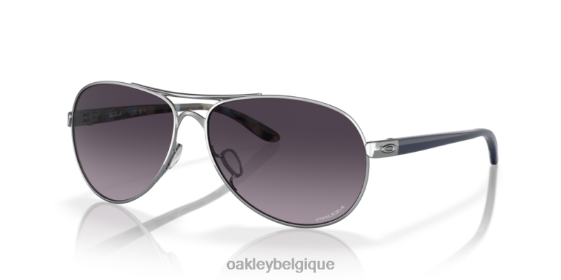 être Oakley lunettes retour verres Prizm gris dégradés, monture chromée polie LFB04485