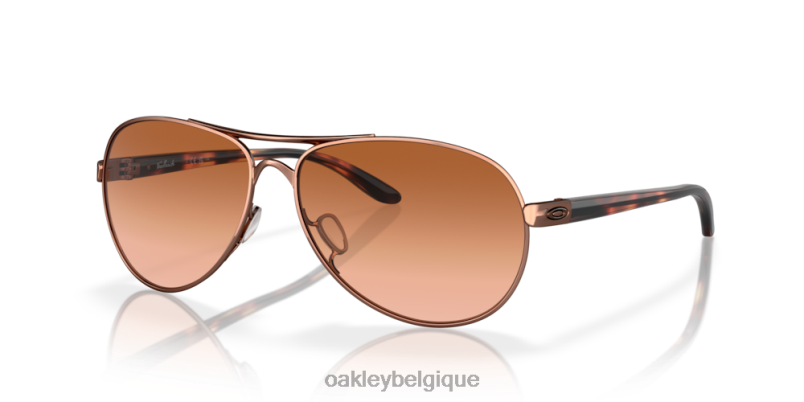 être Oakley lunettes retour verres dégradés marron vr50, monture or rose LFB04478