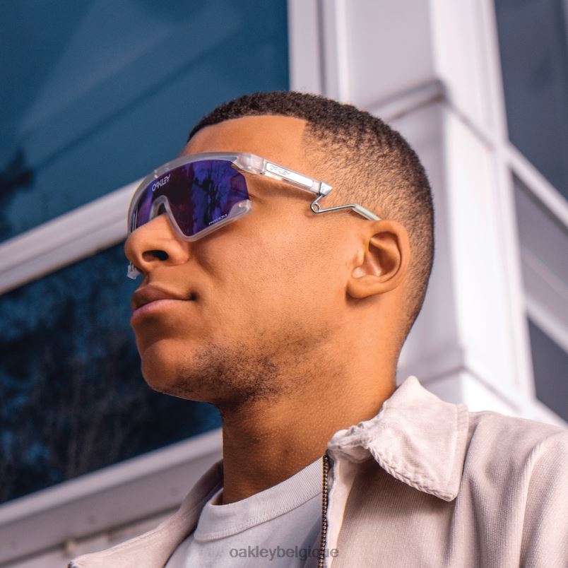 être Oakley lunettes métal bxtr verres prizm violets, monture transparente mate LFB0494