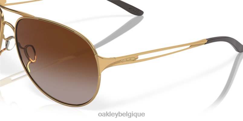 être Oakley lunettes mise en garde verres dégradés marron foncé, monture dorée polie LFB04509