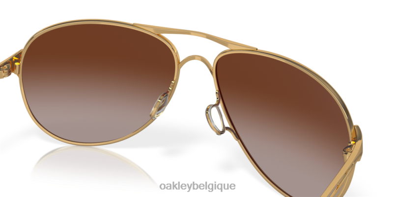 être Oakley lunettes mise en garde verres dégradés marron foncé, monture dorée polie LFB04509