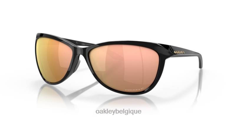 être Oakley lunettes pasque verres polarisés Prizm or rose, monture noire polie LFB04736