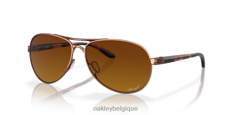 être Oakley lunettes retour verres polarisés dégradés marron, monture or rose LFB04479