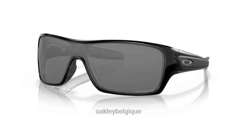 être Oakley lunettes rotor de turbine Verres polarisants noirs Prizm, monture noire polie LFB04157