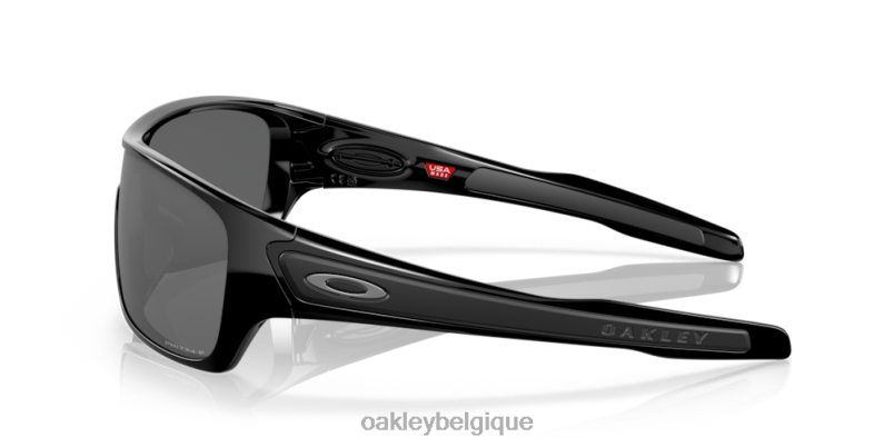 être Oakley lunettes rotor de turbine Verres polarisants noirs Prizm, monture noire polie LFB04157