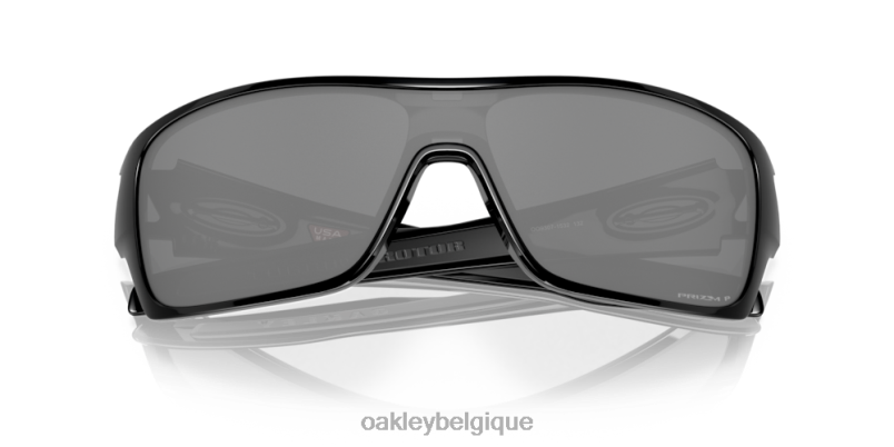 être Oakley lunettes rotor de turbine Verres polarisants noirs Prizm, monture noire polie LFB04157