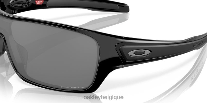 être Oakley lunettes rotor de turbine Verres polarisants noirs Prizm, monture noire polie LFB04157