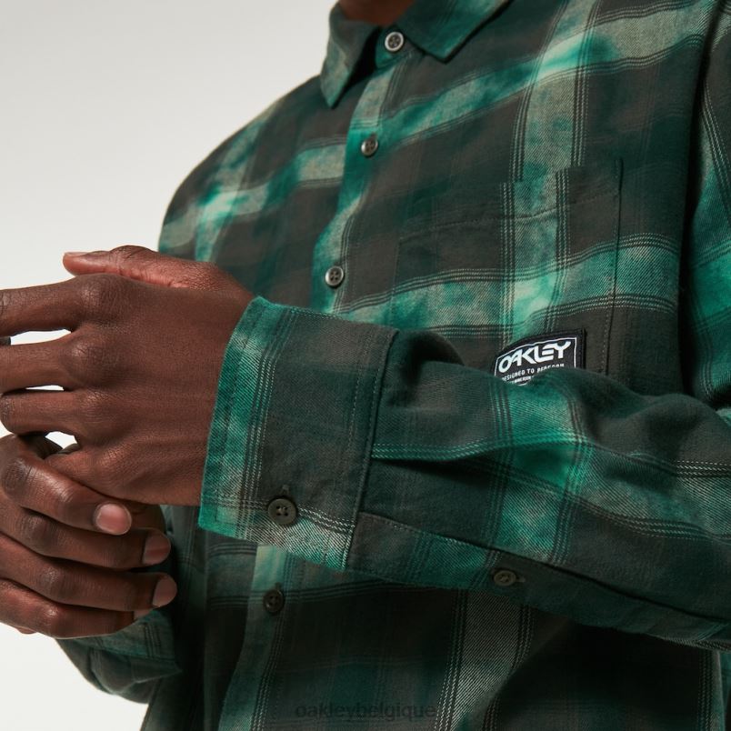 être Oakley vêtements flanelle à carreaux de cabine chèque vert LFB042296
