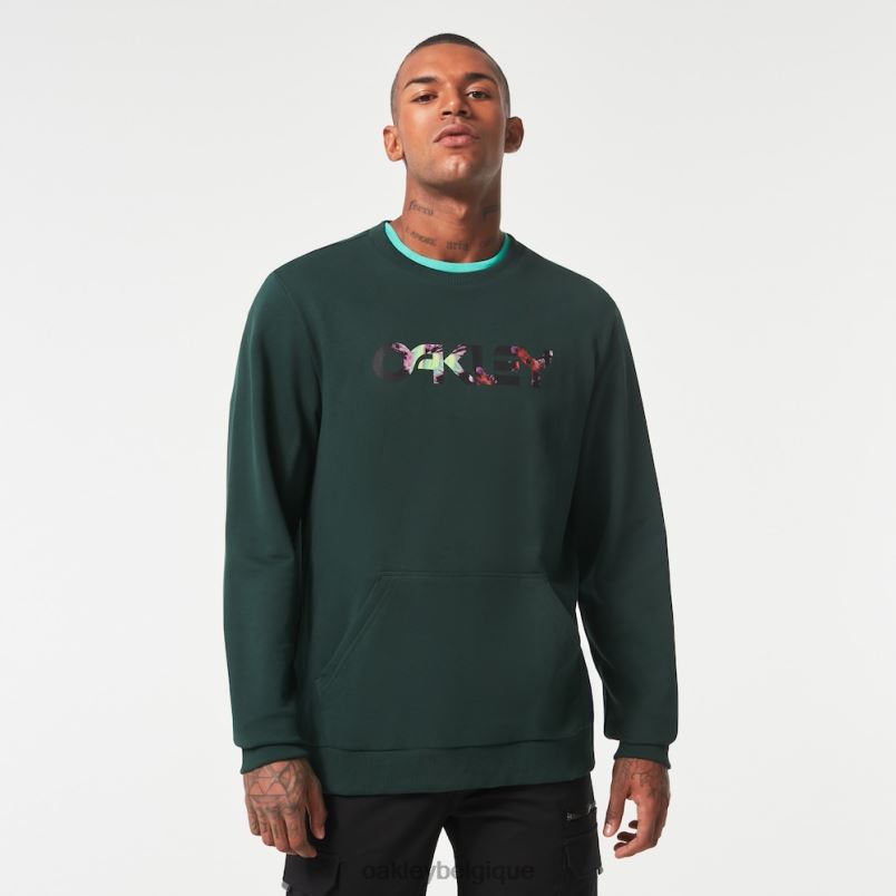 être Oakley vêtements équipage b1b à éclaboussures florales vert Chasseur LFB042125