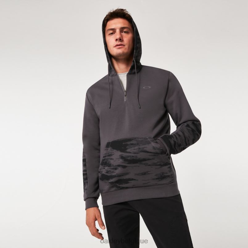 être Oakley vêtements sweat à capuche avec fermeture éclair 1/4 et écusson camouflage gris uniforme LFB042286