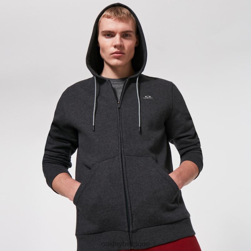 être Oakley vêtements sweat à capuche zippé relax gris foncé chiné LFB042423
