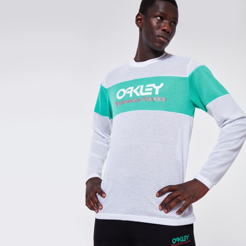 être Oakley vêtements tnp t-shirt à rayures enflammées blanc LFB042419